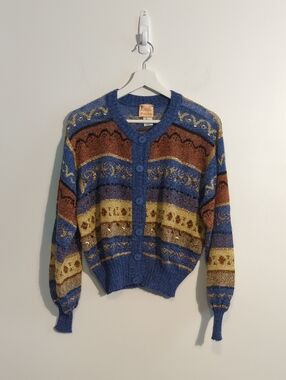 KRIZIA MAGLIA patterned cardigan sweater - size medium